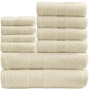 GC GAVENO CAVAILIA 10 Piece Towel Bale Set Quick Drying Cotton Towel Highly Absorbent 450 GSM Cream Towels Set Bathroom Towels Bale Set 4x Face 4x Hand 2x Bath Towels GC GAVENO CAVAILIA 10 Piece Towel Bale Set Quick Drying Cotton Towel Highly Absorbent 450 GSM Cream Towels Set Bathroom Towels Bale Set 4x Face 4x Hand 2x Bath Towels