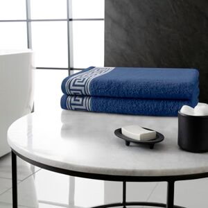 GC GAVENO CAVAILIA Extra Large Bath Sheet 500 gsm 2 Pack Ringspun Cotton Towel For Bathroom Highly Absorbent Towel Set Washable Greek Towels (80X170 cm) Navy GC GAVENO CAVAILIA Extra Large Bath Sheet 500 gsm 2 Pack Ringspun Cotton Towel For Bathroom Highly Absorbent Towel Set Washable Greek Towels (80X170 cm) Navy