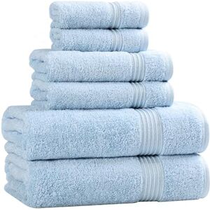 Superior Egyptian Cotton 6-Piece Towel Set - Bath, Face, Hand Towels Superior Egyptian Cotton 6-Piece Towel Set - Bath, Face, Hand Towels