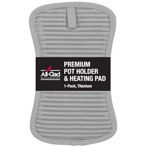 All-Clad Premium Pot Holder & Hot Pad: Heat Resistant to 500 Degrees 100% Cotton, 10"x6.25" Hot Pad for Kitchen and Barbeque, (1-Pack), Titanium All-Clad Premium Pot Holder & Hot Pad: Heat Resistant to 500 Degrees 100% Cotton, 10"x6.25" Hot Pad for Kitchen and Barbeque, (1-Pack), Titanium