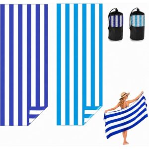 Admygo Microfibre Beach Towels for Adults 2 Pack 180 x 90 cm Extra Large Beach Towels with Drawstring Bags, Quick Dry Lightweight Sand Free Towel for Swim, Travel, Gym (Stripe Dark Blue & Blue) Admygo Microfibre Beach Towels for Adults 2 Pack 180 x 90 cm Extra Large Beach Towels with Drawstring Bags, Quick Dry Lightweight Sand Free Towel for Swim, Travel, Gym (Stripe Dark Blue & Blue)