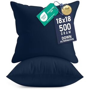 Utopia Bedding Throw Pillows Insert (Pack of 2, Navy) 18 x 18 Inches Bed and Couch Pillows Indoor Decorative Pillows Utopia Bedding Throw Pillows Insert (Pack of 2, Navy) 18 x 18 Inches Bed and Couch Pillows Indoor Decorative Pillows