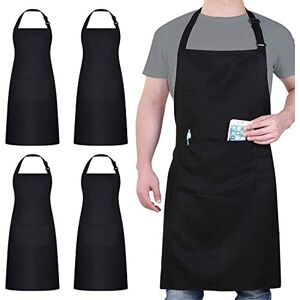 loteaf 4 Pack Chef Apron, Waterproof Apron, Adjustable Apron with 2 Pockets for Men Women, Apron for Cooking Baking Restaurant, Black, 78 * 67 cm(30.7 * 26.5 inch) loteaf 4 Pack Chef Apron, Waterproof Apron, Adjustable Apron with 2 Pockets for Men Women, Apron for Cooking Baking Restaurant, Black, 78 * 67 cm(30.7 * 26.5 inch)