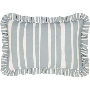 furn. Carmon Stripe Ruffle Cushion Cover Linen/Blue 40x60cm furn. Carmon Stripe Ruffle Cushion Cover Linen/Blue 40x60cm