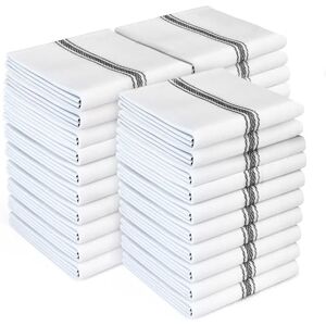 Zeppoli Classic Kitchen Towels 30-Pack 100% Cotton Dish Towels Reusable Cleaning Cloths Black Towels Super Absorbent Machine Washable Hand Towels 14” x 25” (Black Striped) Zeppoli Classic Kitchen Towels 30-Pack 100% Cotton Dish Towels Reusable Cleaning Cloths Black Towels Super Absorbent Machine Washable Hand Towels 14” x 25” (Black Striped)