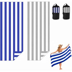 Admygo Microfibre Beach Towels for Adults 2 Pack 180 x 90 cm Extra Large Beach Towels with Drawstring Bags, Quick Dry Lightweight Sand Free Towel for Swim, Travel, Gym (Stripe Dark Blue & Grey) Admygo Microfibre Beach Towels for Adults 2 Pack 180 x 90 cm Extra Large Beach Towels with Drawstring Bags, Quick Dry Lightweight Sand Free Towel for Swim, Travel, Gym (Stripe Dark Blue & Grey)