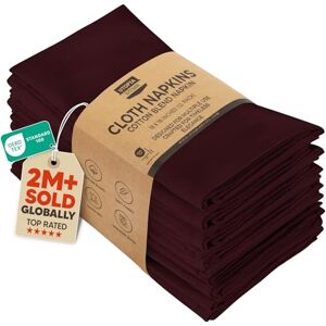 Utopia Kitchen Cloth Napkins, 12 Pack (18 x 18 Inches), Cotton Dinner Napkin (Burgundy) Utopia Kitchen Cloth Napkins, 12 Pack (18 x 18 Inches), Cotton Dinner Napkin (Burgundy)