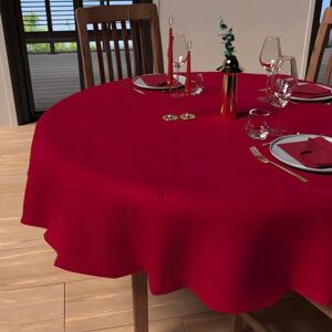 Soleil d'ocre , Round Stain Resistant Tablecloth 180 cm Diameter Red Soleil d'ocre , Round Stain Resistant Tablecloth 180 cm Diameter Red