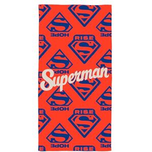 OMYDREAM Superman Rise Bath and Beach Towel, Red, 75x150cm OMYDREAM Superman Rise Bath and Beach Towel, Red, 75x150cm