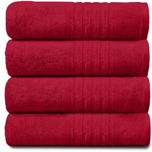 GC GAVENO CAVAILIA New Hampton Pack of 4 Bath Towel Set, 100% Ringspun Cotton, Extra Absorbent 450 GSM Luxury Bath Sheets, Red, 4PK GC GAVENO CAVAILIA New Hampton Pack of 4 Bath Towel Set, 100% Ringspun Cotton, Extra Absorbent 450 GSM Luxury Bath Sheets, Red, 4PK