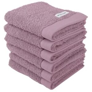 TOM TAILOR Herding Guest Towels, Set of 6, 30 x 50 cm, 100% Cotton/Terry Towels, with Hanger and Label with Logo, Colour Bath Towel, Purple (Cozy Mauve) TOM TAILOR Herding Guest Towels, Set of 6, 30 x 50 cm, 100% Cotton/Terry Towels, with Hanger and Label with Logo, Colour Bath Towel, Purple (Cozy Mauve)