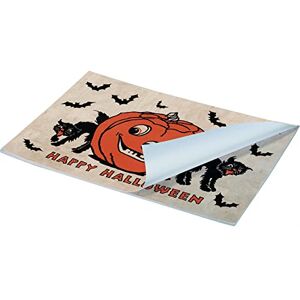 Primitives by Kathy Paper Placemat Pad Retro Style Happy Halloween Pumpkin & Black Cats Bats 24 Single Use Tear Away 17.5 Inch x 12 Inch Primitives by Kathy Paper Placemat Pad Retro Style Happy Halloween Pumpkin & Black Cats Bats 24 Single Use Tear Away 17.5 Inch x 12 Inch