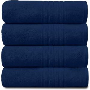 GC GAVENO CAVAILIA New Hampton Pack of 4 Bath Towel Set, 100% Ringspun Cotton, Extra Absorbent 450 GSM Luxury Bath Sheets, Navy, 4PK GC GAVENO CAVAILIA New Hampton Pack of 4 Bath Towel Set, 100% Ringspun Cotton, Extra Absorbent 450 GSM Luxury Bath Sheets, Navy, 4PK
