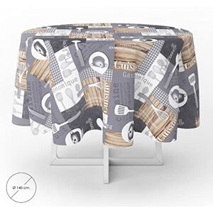 ORYX 5544006 Oilcloth Tablecloth Round Cuisin Waterproof Stain-Resistant PVC Diameter 140 cm, Indoor and Outdoor Use, Plastic, Multi-Coloured ORYX 5544006 Oilcloth Tablecloth Round Cuisin Waterproof Stain-Resistant PVC Diameter 140 cm, Indoor and Outdoor Use, Plastic, Multi-Coloured