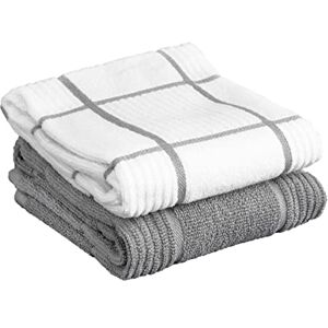 Tefal T-Fal Textiles 2-Pack Solid & Check Parquet, Cotton, Gray, Solid/Check-2 Pack Tefal T-Fal Textiles 2-Pack Solid & Check Parquet, Cotton, Gray, Solid/Check-2 Pack