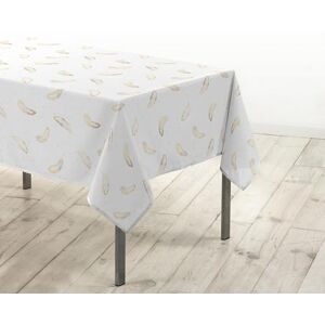Douceur d'Intérieur , Adora Rectangular Tablecloth 140 x 240 cm White/Gold Microfibre Printed Douceur d'Intérieur , Adora Rectangular Tablecloth 140 x 240 cm White/Gold Microfibre Printed