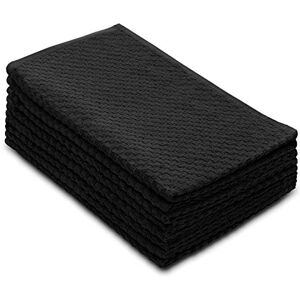 Craft 8 Pack Euro Cafe Waffle Weave Terry Kitchen Towels 16x28 Inches -Black 400 GSM quality 100% Ringspun 2 Ply Cotton Highly Absorbent Low Lint Multi Purpose Craft 8 Pack Euro Cafe Waffle Weave Terry Kitchen Towels 16x28 Inches -Black 400 GSM quality 100% Ringspun 2 Ply Cotton Highly Absorbent Low Lint Multi Purpose