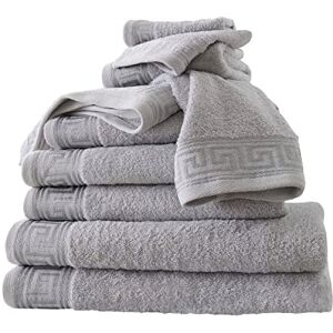GC GAVENO CAVAILIA Towel Bale Set 500 GSM 8 Piece Towel Set 2 Hand Towel + 2 Bath Towel + 4 Face Towel Family Pack Egyptian Cotton Towel Set Grey GC GAVENO CAVAILIA Towel Bale Set 500 GSM 8 Piece Towel Set 2 Hand Towel + 2 Bath Towel + 4 Face Towel Family Pack Egyptian Cotton Towel Set Grey