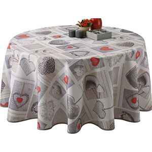 Le linge de Jules Stain-Resistant Tablecloth Hearts Diameter 160 cm Round Le linge de Jules Stain-Resistant Tablecloth Hearts Diameter 160 cm Round