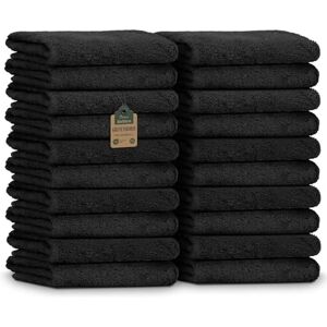 NatureMark Guest Towels Pack of 20 (30 x 50 cm), 100% Cotton, Oeko-Tex Certified, Soft, Absorbent and Easy to Clean For Bathroom, Guests & Spa Black NatureMark Guest Towels Pack of 20 (30 x 50 cm), 100% Cotton, Oeko-Tex Certified, Soft, Absorbent and Easy to Clean For Bathroom, Guests & Spa Black