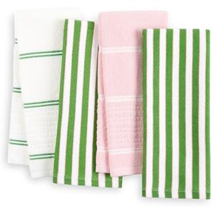 Kate Spade New York Botanical Stripe Kitchen Towels 4-Pack Set, Absorbent 100% Cotton, Green/Pink, 17"x28 Kate Spade New York Botanical Stripe Kitchen Towels 4-Pack Set, Absorbent 100% Cotton, Green/Pink, 17"x28