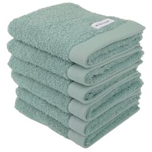 TOM TAILOR Set of 6 Guest Towels 30 x 50 cm 100% Cotton Terry Towel with Hanger and Label with Logo Colour Bath Towel Turquoise (Fresh Sage) TOM TAILOR Set of 6 Guest Towels 30 x 50 cm 100% Cotton Terry Towel with Hanger and Label with Logo Colour Bath Towel Turquoise (Fresh Sage)