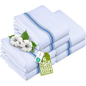Utopia Towels Dish Towel, 15x25 Inches, 100% Ring Spun Cotton Super Absorbent Linen Kitchen Towels, Soft Reusable Cleaning Bar and Tea Towels Set (6 Pack, Blue) Utopia Towels Dish Towel, 15x25 Inches, 100% Ring Spun Cotton Super Absorbent Linen Kitchen Towels, Soft Reusable Cleaning Bar and Tea Towels Set (6 Pack, Blue)