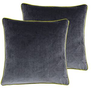 Paoletti Meridian Twin Pack Polyester Filled Cushions, Charcoal/Moss, 55 x 55cm Paoletti Meridian Twin Pack Polyester Filled Cushions, Charcoal/Moss, 55 x 55cm