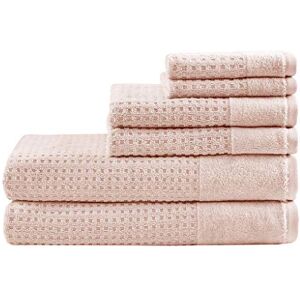 Madison Park Spa Waffle 100% Cotton Luxurious Towel Set, Premium Texture Waffle Weave, Highly Absorbent, Quick Dry, Hotel & Spa Quality Wash Clothes for Bathroom, Assorted Sizes, Pink 6 Piece Madison Park Spa Waffle 100% Cotton Luxurious Towel Set, Premium Texture Waffle Weave, Highly Absorbent, Quick Dry, Hotel & Spa Quality Wash Clothes for Bathroom, Assorted Sizes, Pink 6 Piece