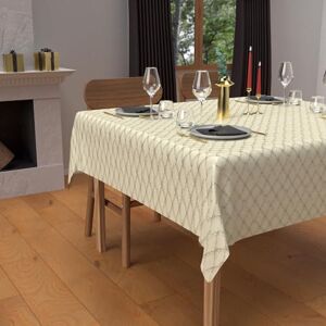 Soleil d'ocre , Festive Square Stain-Resistant Tablecloth 180 x 180 cm Celeste Silver Soleil d'ocre , Festive Square Stain-Resistant Tablecloth 180 x 180 cm Celeste Silver