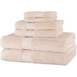 Amazon Basics Fade-Resistant 2 Bath(76 x 137 cm), 2 Hand and 2 Washcloths Set, Cotton Set of 6, Blush Pink Amazon Basics Fade-Resistant 2 Bath(76 x 137 cm), 2 Hand and 2 Washcloths Set, Cotton Set of 6, Blush Pink