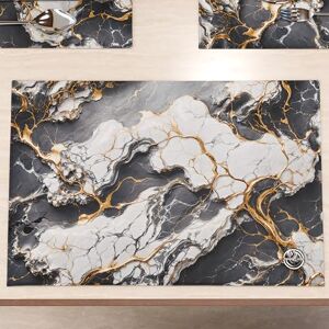 PETTI Artigiani Italiani MARBLELIZED Washable American Placemats, Dark Grey Marble Effect Fabric Placemats, Set of 6 (30 x 45 cm) Elegant, Ideal for Breakfast, Lunch and Dinner, Gift Idea, 100% Made in Italy PETTI Artigiani Italiani MARBLELIZED Washable American Placemats, Dark Grey Marble Effect Fabric Placemats, Set of 6 (30 x 45 cm) Elegant, Ideal for Breakfast, Lunch and Dinner, Gift Idea, 100% Made in Italy