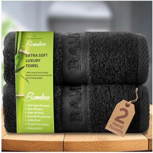 GC GAVENO CAVAILIA Bamboo Hand Towels 2 Pack 500 gsm Highly Absorbent Towels For Bathroom (50x80 Cm) 60% Bamboo, 40% Cotton Towels Bale Extra Soft Black GC GAVENO CAVAILIA Bamboo Hand Towels 2 Pack 500 gsm Highly Absorbent Towels For Bathroom (50x80 Cm) 60% Bamboo, 40% Cotton Towels Bale Extra Soft Black