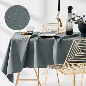 ROOM99 Aura Stain-Resistant Tablecloth, Washable, Waterproof, Stain-Resistant, Polyester Rectangular, Banquet Decoration for All Year Round Dark Grey 140 x 220 cm ROOM99 Aura Stain-Resistant Tablecloth, Washable, Waterproof, Stain-Resistant, Polyester Rectangular, Banquet Decoration for All Year Round Dark Grey 140 x 220 cm