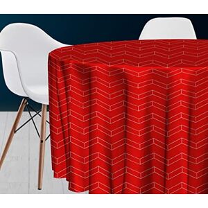 Soleil d'ocre Space Tablecloth, Polyester, Red, Diameter 180 cm Soleil d'ocre Space Tablecloth, Polyester, Red, Diameter 180 cm