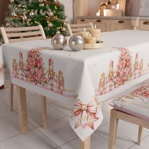 PETTI Artigiani Italiani Stain Resistant Rectangular Christmas Tablecloth, Kitchen Table Cover, Nutcracker Design Pink X6 Seater (140 x 180 cm) 100% Made in Italy PETTI Artigiani Italiani Stain Resistant Rectangular Christmas Tablecloth, Kitchen Table Cover, Nutcracker Design Pink X6 Seater (140 x 180 cm) 100% Made in Italy