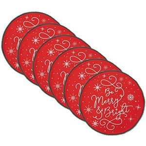 DII Embellished Placemat Set, Fabric, Be Merry & Bright DII Embellished Placemat Set, Fabric, Be Merry & Bright