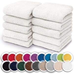 NatureMark Set of 10 Washcloths Made of 100% Cotton Soft and Absorbent Face and Hand Towels Practical for Bathroom and Kitchen 30 x 30 cm, White NatureMark Set of 10 Washcloths Made of 100% Cotton Soft and Absorbent Face and Hand Towels Practical for Bathroom and Kitchen 30 x 30 cm, White