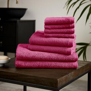 Catherine Lansfield Quick Dry Cotton 8 Piece Towel Set Hot Pink Catherine Lansfield Quick Dry Cotton 8 Piece Towel Set Hot Pink