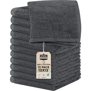 Utopia Towels Cotton Washcloths Set 100% Ring Spun Cotton, Premium Quality Flannel Face Cloths, Highly Absorbent and Soft Feel Fingertip Towels (12 Pack, Grey) Utopia Towels Cotton Washcloths Set 100% Ring Spun Cotton, Premium Quality Flannel Face Cloths, Highly Absorbent and Soft Feel Fingertip Towels (12 Pack, Grey)