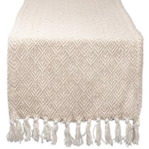DII Diamond Table Runner, Cotton, Stone, 15 x 72 inches DII Diamond Table Runner, Cotton, Stone, 15 x 72 inches