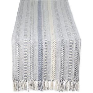 DII Farmhouse Braided Stripe Table Runner Collection, 15x72 (15x77, Fringe Included), Cool Gray DII Farmhouse Braided Stripe Table Runner Collection, 15x72 (15x77, Fringe Included), Cool Gray