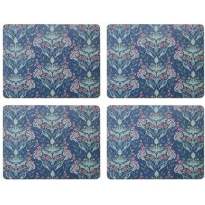 Creative Labs Arts & Crafts Rectangle Placemats Set Of 4 Printed Blue, Cork back, Heat-Resistant, Stain-Resistant, Surface Protector to 120°C, Luxury Lacquered Surface, Easy Wipe Clean, 30 x 22 cm Creative Labs Arts & Crafts Rectangle Placemats Set Of 4 Printed Blue, Cork back, Heat-Resistant, Stain-Resistant, Surface Protector to 120°C, Luxury Lacquered Surface, Easy Wipe Clean, 30 x 22 cm