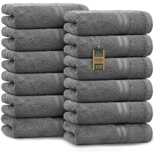 NatureMark Pack of 12 Guest Towels, 30 x 50 cm, 100% Cotton, Anthracite Gray, NM-HT0817 NatureMark Pack of 12 Guest Towels, 30 x 50 cm, 100% Cotton, Anthracite Gray, NM-HT0817