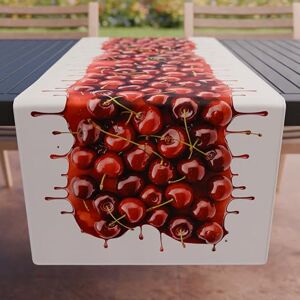 PETTI Artigiani Italiani Kitchen Textile Accessories, Elegant Table Runner 40 x 140 cm in Microfibre, Table Cloth in Digital Print Cherries, 100% Made in Italy PETTI Artigiani Italiani Kitchen Textile Accessories, Elegant Table Runner 40 x 140 cm in Microfibre, Table Cloth in Digital Print Cherries, 100% Made in Italy