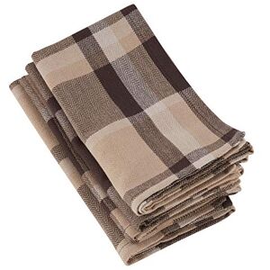 SARO LIFESTYLE 4077.BR20S Marron 100% Cotton Plaid Design Table Napkins (Set of 4), Brown SARO LIFESTYLE 4077.BR20S Marron 100% Cotton Plaid Design Table Napkins (Set of 4), Brown