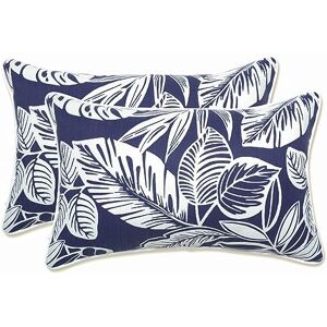 Pillow Perfect Outdoor/Indoor Pillows, Lumbar 11.5" x 18.5", Blue Delray Navy 2 Count Pillow Perfect Outdoor/Indoor Pillows, Lumbar 11.5" x 18.5", Blue Delray Navy 2 Count
