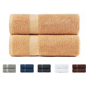 Todocama Set of 2 Large Bath Towels, 100% Cotton 550 GSM Extra Soft, Highly Absorbent and Quick Drying, 100 x 150 cm, Beige Todocama Set of 2 Large Bath Towels, 100% Cotton 550 GSM Extra Soft, Highly Absorbent and Quick Drying, 100 x 150 cm, Beige