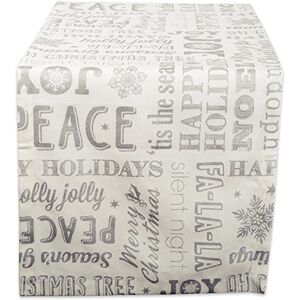 DII Metallic Fabric Kitchen Décor, Cotton, Silver Holiday Collage, 108" x 14" (Rectangular) DII Metallic Fabric Kitchen Décor, Cotton, Silver Holiday Collage, 108" x 14" (Rectangular)