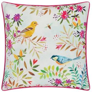 furn. Evans Lichfield Daisy Hill Willow Birds Printed Cushion Cover Multicolour/Pink 45x45cm furn. Evans Lichfield Daisy Hill Willow Birds Printed Cushion Cover Multicolour/Pink 45x45cm